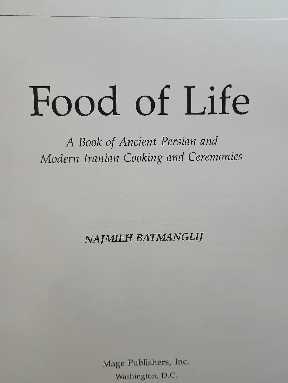 Food of life Persian cookbook